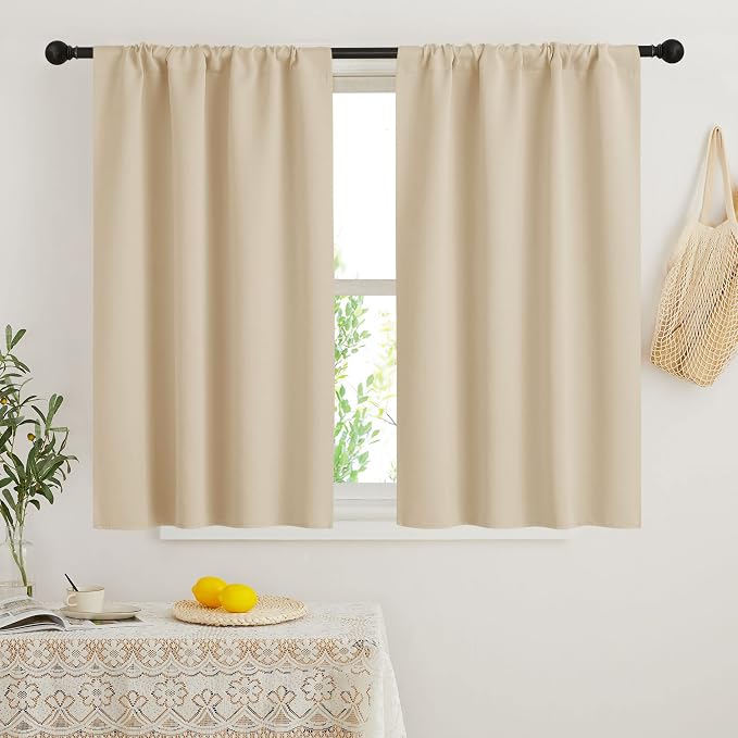 RYB HOME Dorm Curtains Room Darkening, 45 inch Length Privacy Window Treatment by RYBHOME