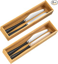 Silverware Tray for Drawer, Stackable Kitchen Bamboo Drawer Organizer 12" x 3" by VeyFey