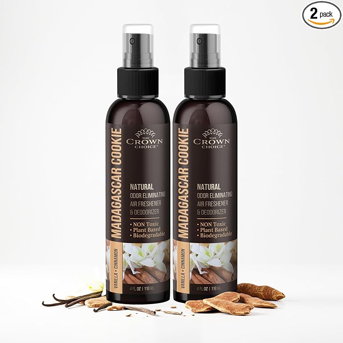 Non-Toxic Odor Eliminator, Natural Vanilla & Cinnamon Air Freshener Spray by TheCrownChoice