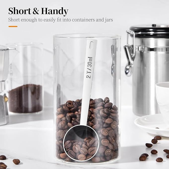 Long Handle Coffee Scoop: 5.98 Inch 18/8 Stainless Steel 2 Tablespoon Metal - Image 5