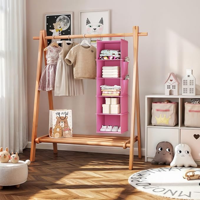 YOUDENOVA Hanging Closet Organizer, 5-Shelf Closet Hanging Storage Shelves - Image 4