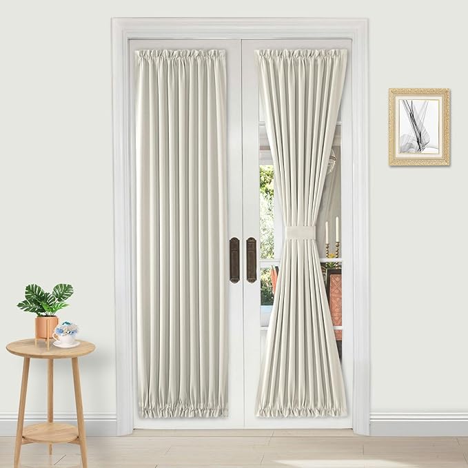 DWCN French Door Curtains – Rod Pocket Thermal Blackout Curtain by DWCN