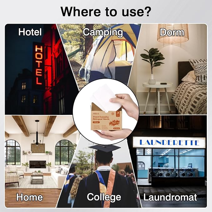 Poesie Citrus Travel Laundry Detergent Sheets 40 Sheet Plastic Free No Waste - Image 5