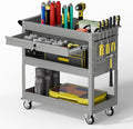 3 Tier Rolling Tool Cart with Drawers, 450 LBS Capacity Tool Cart on Wheels by Unknown