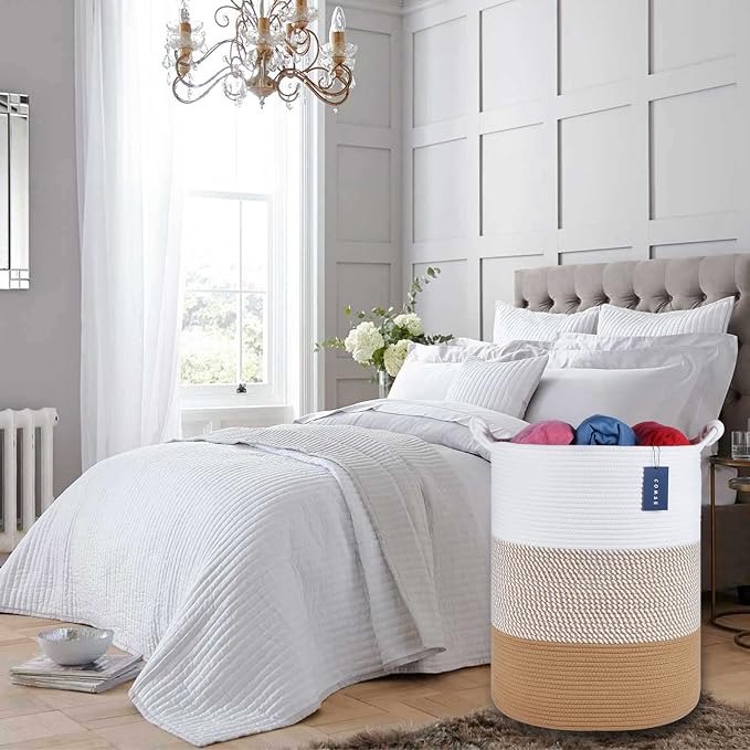 COMSE Extra Large Blanket Basket, Tall Woven Storage Basket, Nursery Hamper - Image 6