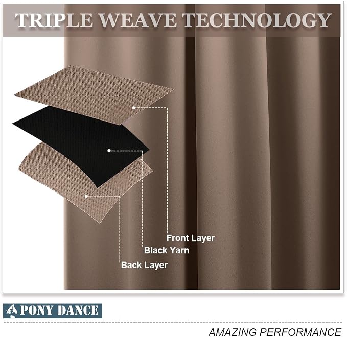 PONY DANCE Blackout Curtains Mocha - Image 4