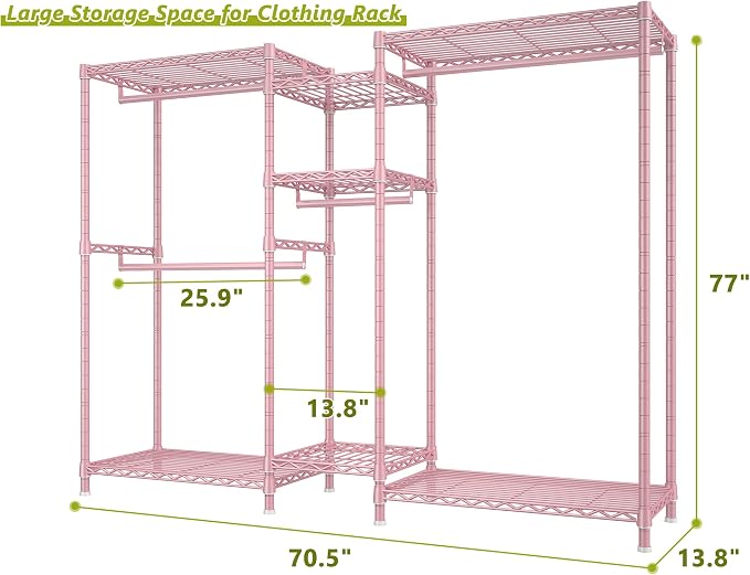 Raybee Clothing Racks for Hanging Clothes Heavy Duty Clothes Rack Load 750LBS - Image 7