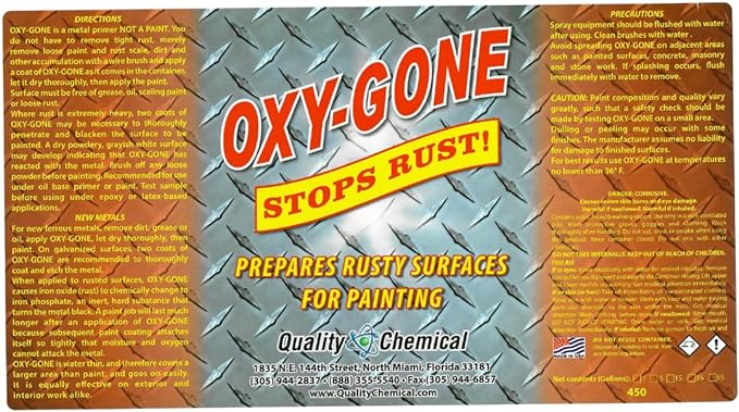 Quality Chemical Oxy-Gone Rust Remover and Metal Treatment/Rust Repair/Prepares - Image 5