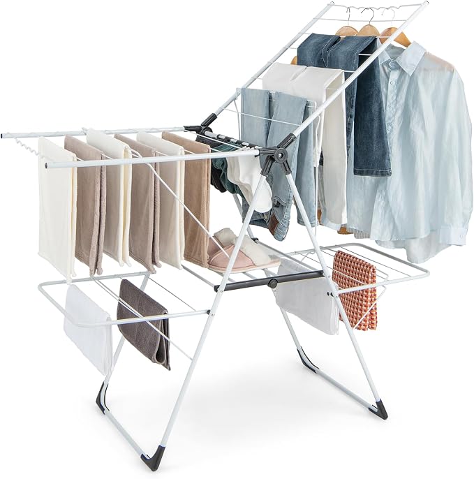 Giantex Clothes Drying Rack, 2-Layer Stainless Steel Foldable Laundry Drying by Giantex