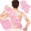 Anezus Exfoliating Shower Bath Gloves Back Scrubber Set by anezus