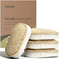 Vove Scrub Sponges 4 Pack, Cellulose & Cotton by Vove