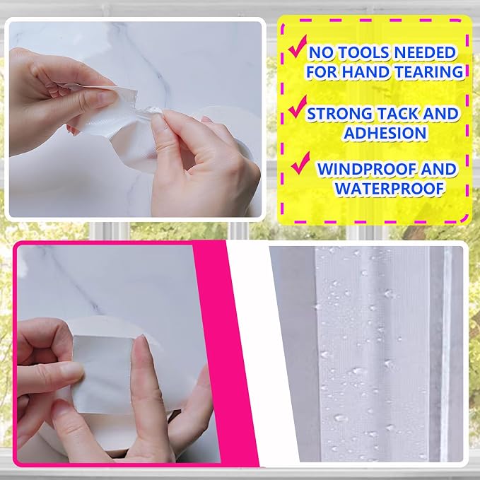 White Window Weather Sealing Tape 2Inch X 65Ft, Window AC Seal Air Conditioner - Image 2