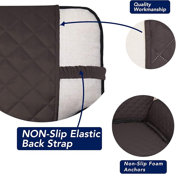 PureFit Reversible Quilted Sofa Cover, Water Resistant Medium Slipcover - Image 3