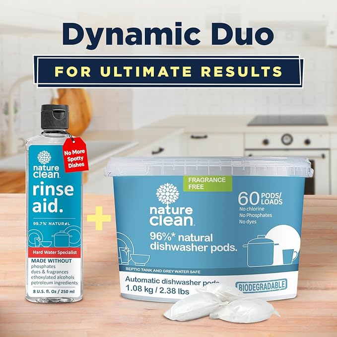All Natural Dishwasher Rinse Aid Cleaner, Liquid Dishwasher Rinse Agent - Image 6