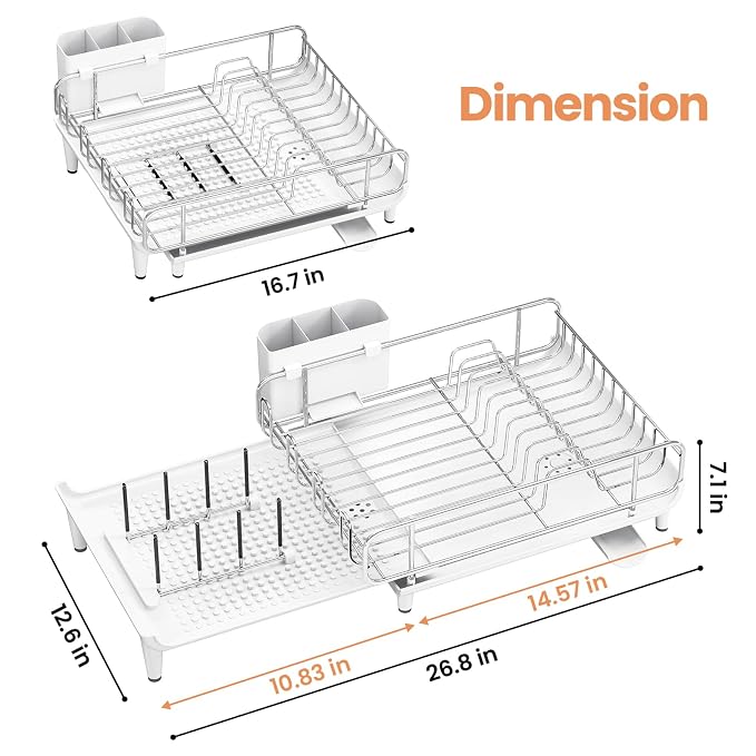 Expandable Dish Drying Rack, Foldable Dish Rack - Image 6