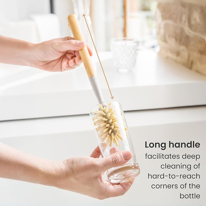 Vigar Zeroline 13.9" Long Bamboo Dish Brush, Ideal Dish Brush - Image 6
