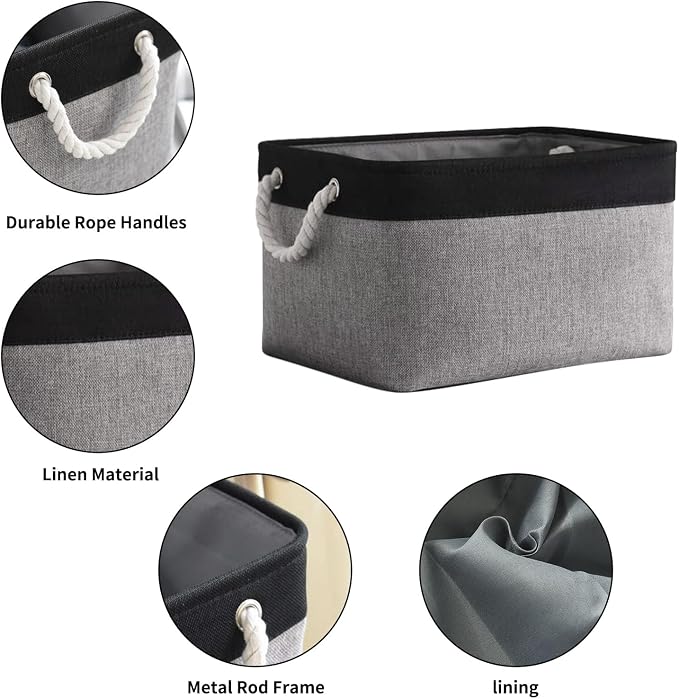 TheWarmHome Storage Basket for Organizing- 16x12x8 inch 1 Pack Fabric Storage - Image 5