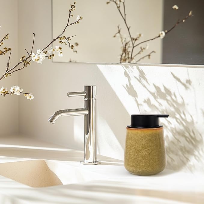 INGOFIN Ceramic Lotion Dispenser - 12 oz Refillable Hand Soap Dispenser Bathroom - Image 8