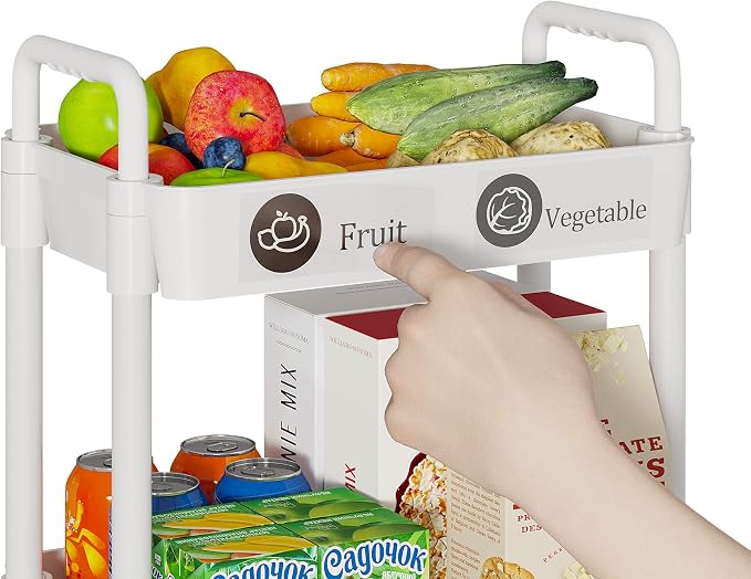 Laiensia 4-Tier Storage Cart, Mobile Shelving Unit Cart - Image 3