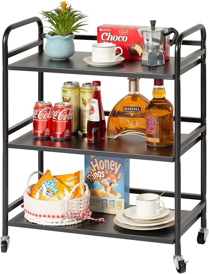 HDANI 3 Tier Metal Utility Multipurpose Rolling Cart, Large Capacity Heavy Duty by HDANI