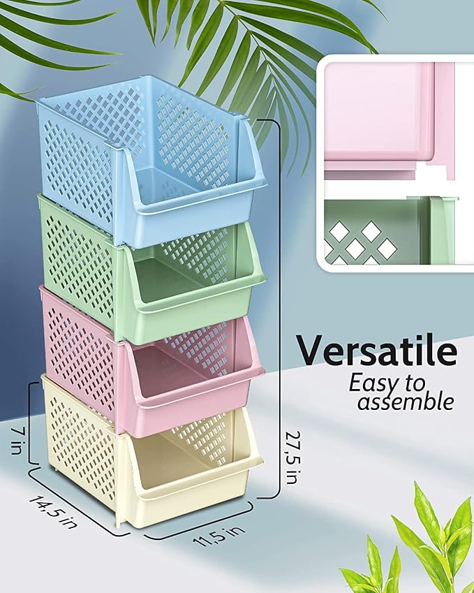 Skywin Plastic Stackable Storage Bins - Image 2