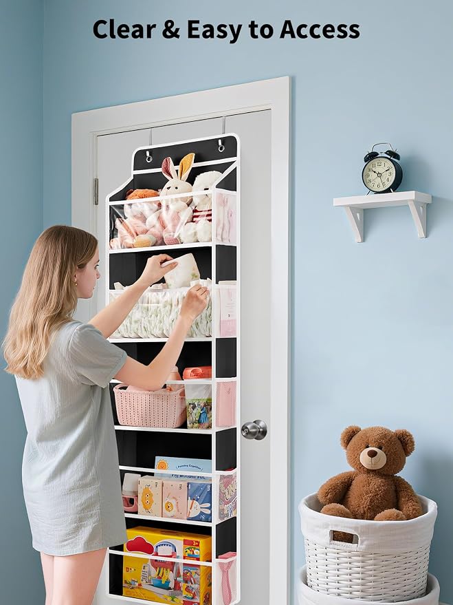 JARLINK Toy Stuffed Animal Storage, Over The Door Organizer W/Clear View Windows - Image 3