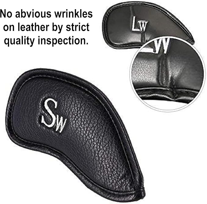 CRAFTSMAN GOLF 12pcs or 1pc Thick Synthetic Leather Golf Iron Head Covers Set - Image 5
