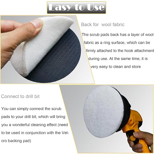 10 Pack 5 Inch 2000 Grits Multipurpose Scrubber Scouring Pads Flocking Scuff - Image 3