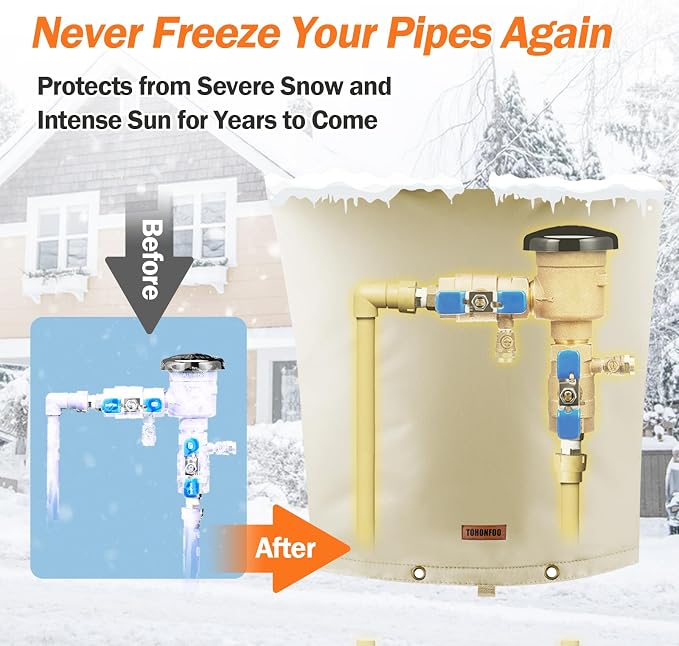 TOHONFOO Backflow Preventer Pipe Insulation Cover - Image 3