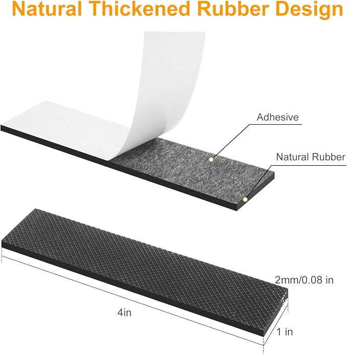 CHUNZEXI Non Slip Furniture Pads 12 PCS 4" x 1", Self Adhesive Rubber Grippers - Image 2