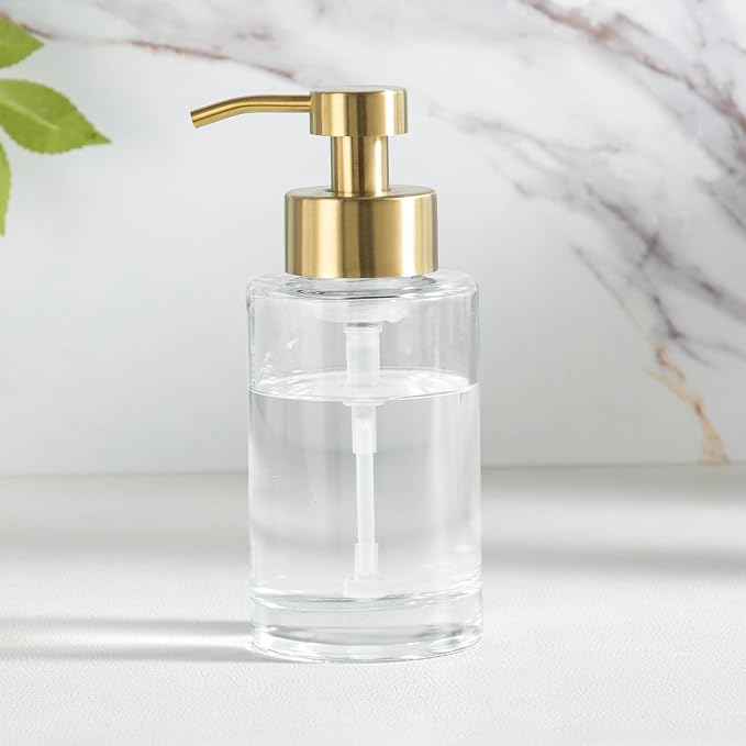 Enra Foam Soap Dispenser, 12oz Thick Glass Bathroom Soap Dispenser by Enra