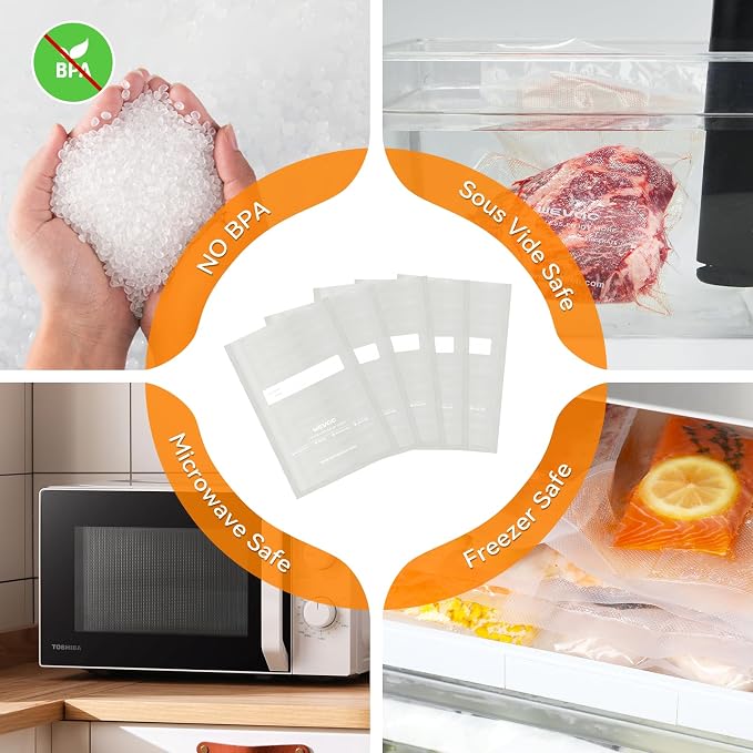 Wevac 6” x 10” 200 Count Food Vacuum Sealer Bags Keeper, PreCut Pint, BPA Free - Image 9