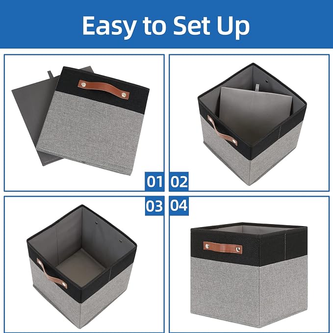 Temary 11 x 11 Cube Storage Bins Fabric Storage Cubes - Image 7