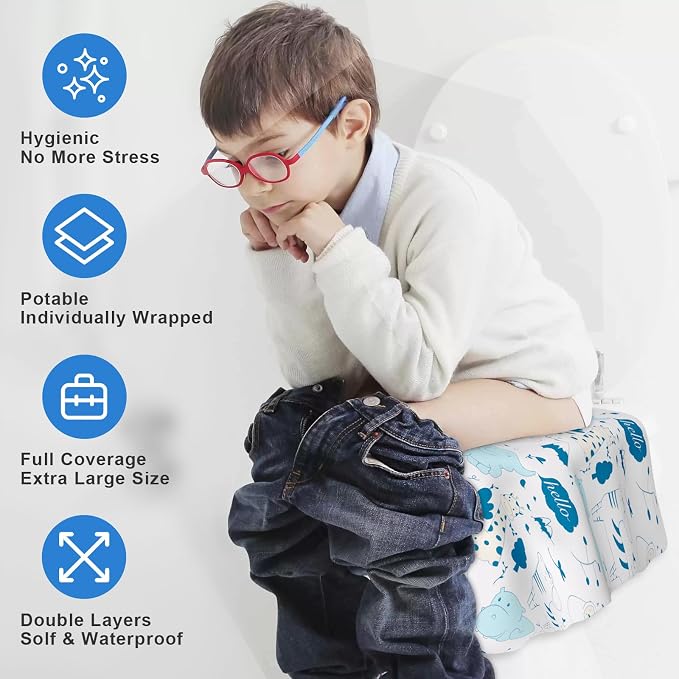 20 PCS Disposable Toilet Seat Covers, Extra Large Portable Potty Seat Covers - Image 4