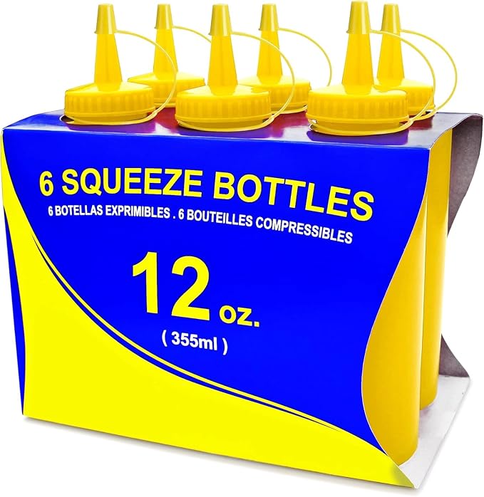 New Star Foodservice 26498 Squeeze Bottles, 12 oz by NewStarFoodservice