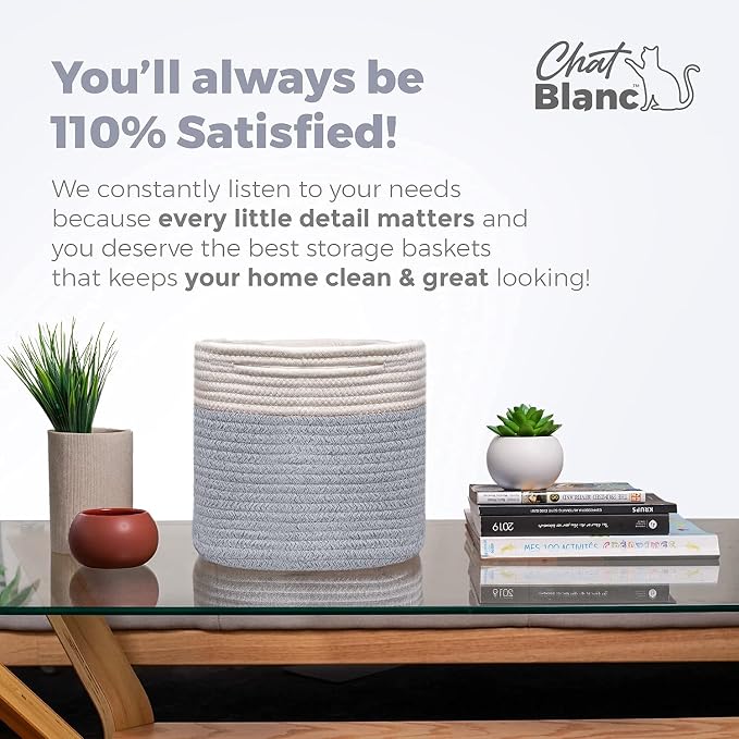 CHAT BLANC Cotton Rope Baskets for Organizing | Storage Baskets for Shelves | - Image 8