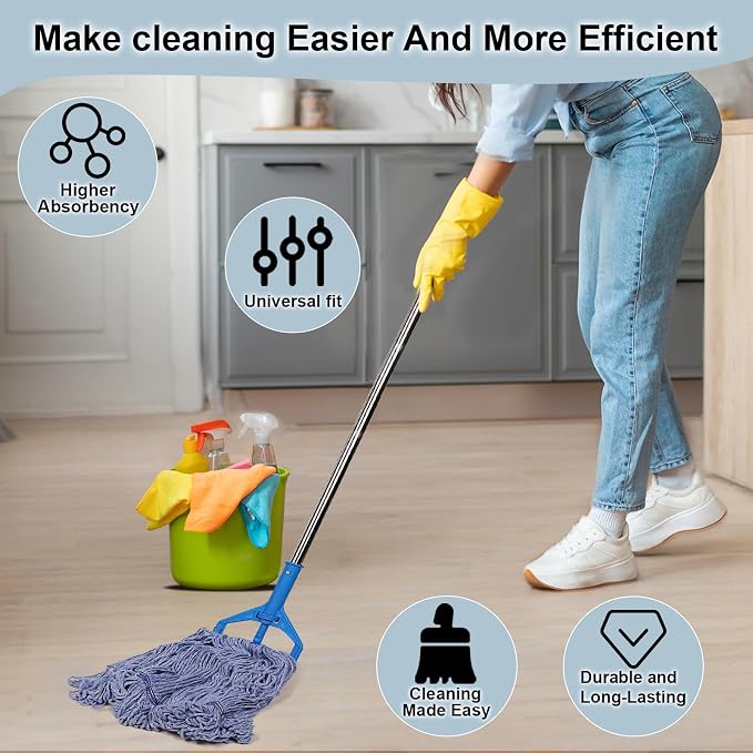 JERIA 8 Pack Heavy Duty Mop Head Replacements, String Mop Head - Image 8