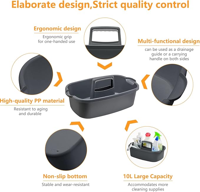 2 Pack Multi-Purpose Plastic Cleaning Caddy - Image 2