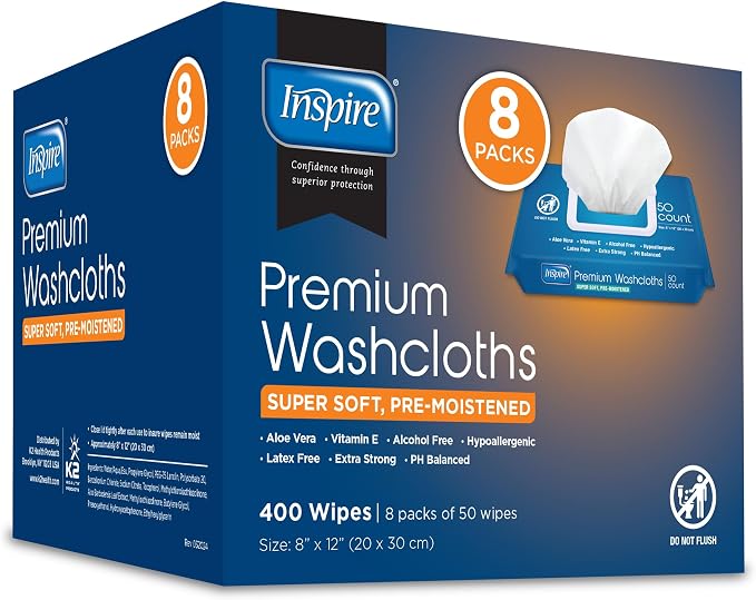 Inspire Adult Wet Wipes, Wash Cloths, Incontinence & Cleansing - Image 9