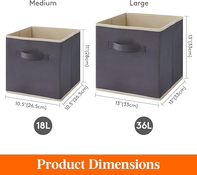 Lifewit 13 Inch Cube Storage Bins, Storage Cubes Foldable Medium Decorative - Image 5