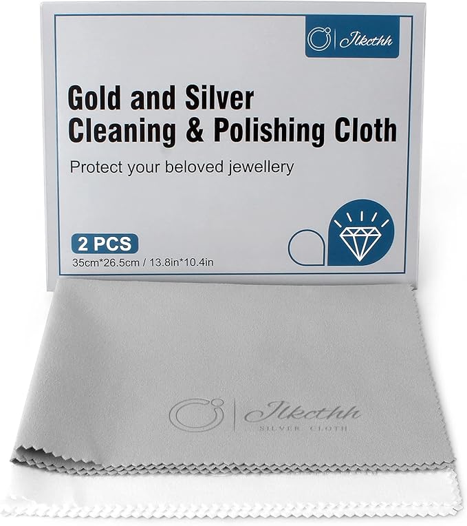Jewelry Cleaning and Polishing Cloth, 100% Pure Cotton Silver Polishing Cloth by JLKCTHH