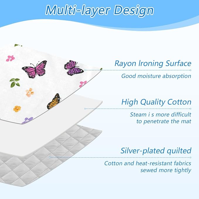 Pretty Butterfly Flower Ironing Mat - Image 4
