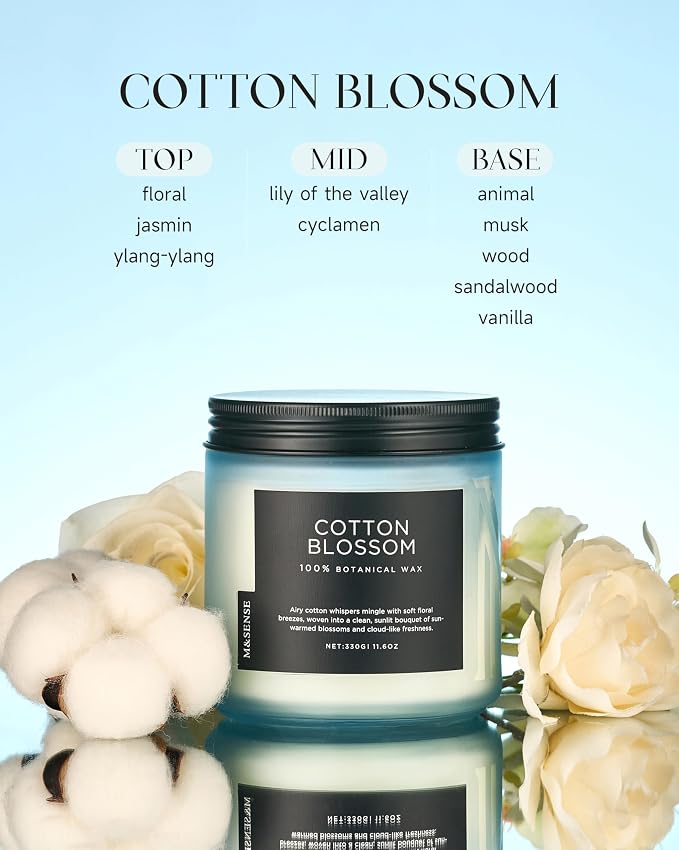 M&SENSE Clean Cotton Scented Candle - Image 2