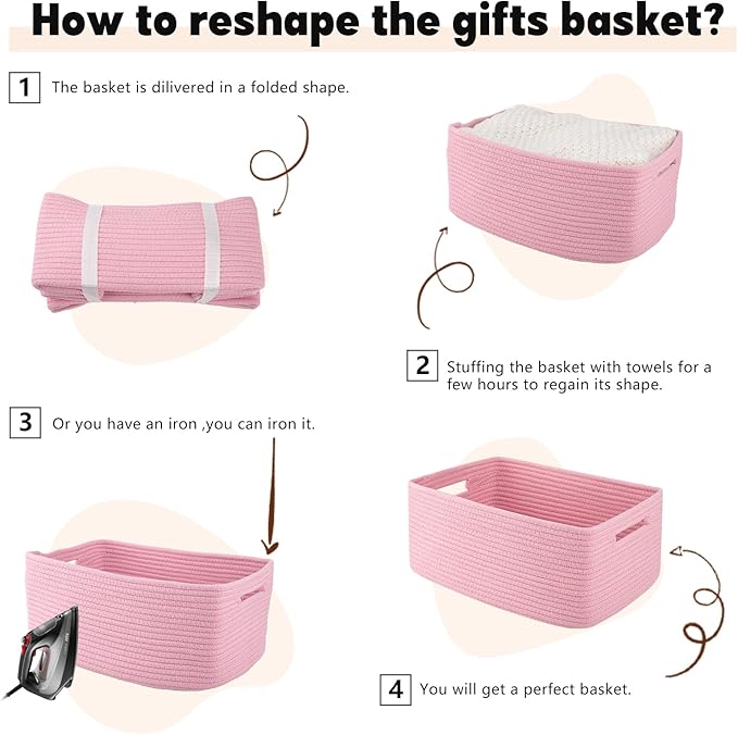 OIAHOMY Storage Basket for Shelves, Closet Cube Storage Bins Baskets for - Image 7