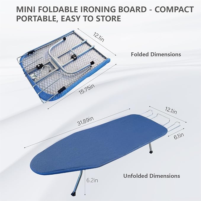 Metal Foldable Tabletop Ironing Board - Image 4