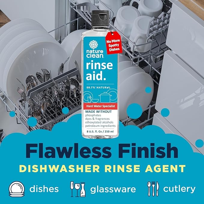 Nature Clean All Natural Dishwasher Rinse Aid Cleaner, Liquid Dishwasher Rinse - Image 2