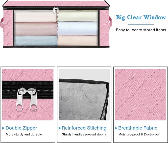 HomeHacks Storage 8-Pack Clothes Organizer Storage Bags Foldable Storage Box - Image 4