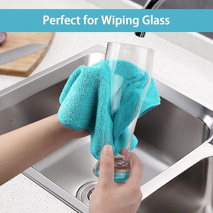 HOMEXCEL Microfiber Cleaning Cloth, 12 Pack Cleaning Rags, Cleaning Towels - Image 5