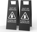 Stainless Steel Out of Service Sign Portable Foldable Sign 2-Pack by CrazyAnt