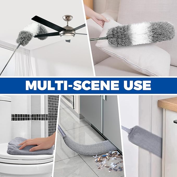 4 Pcs Dusters for Cleaning, 2 in 1 Microfiber Dusters and Retractable Gap Dust - Image 5